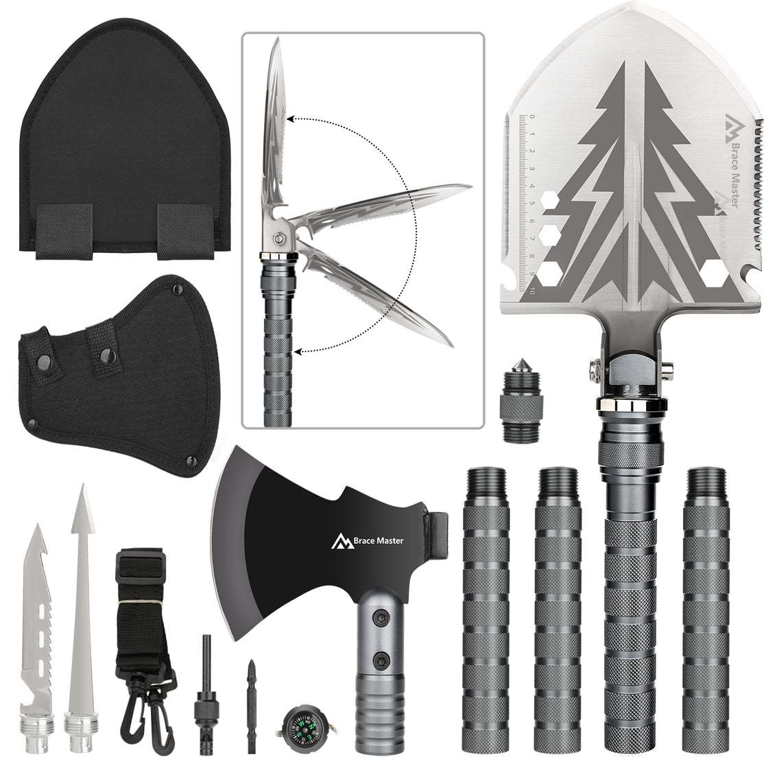 Brace Master Camping Shovel and Axe Set