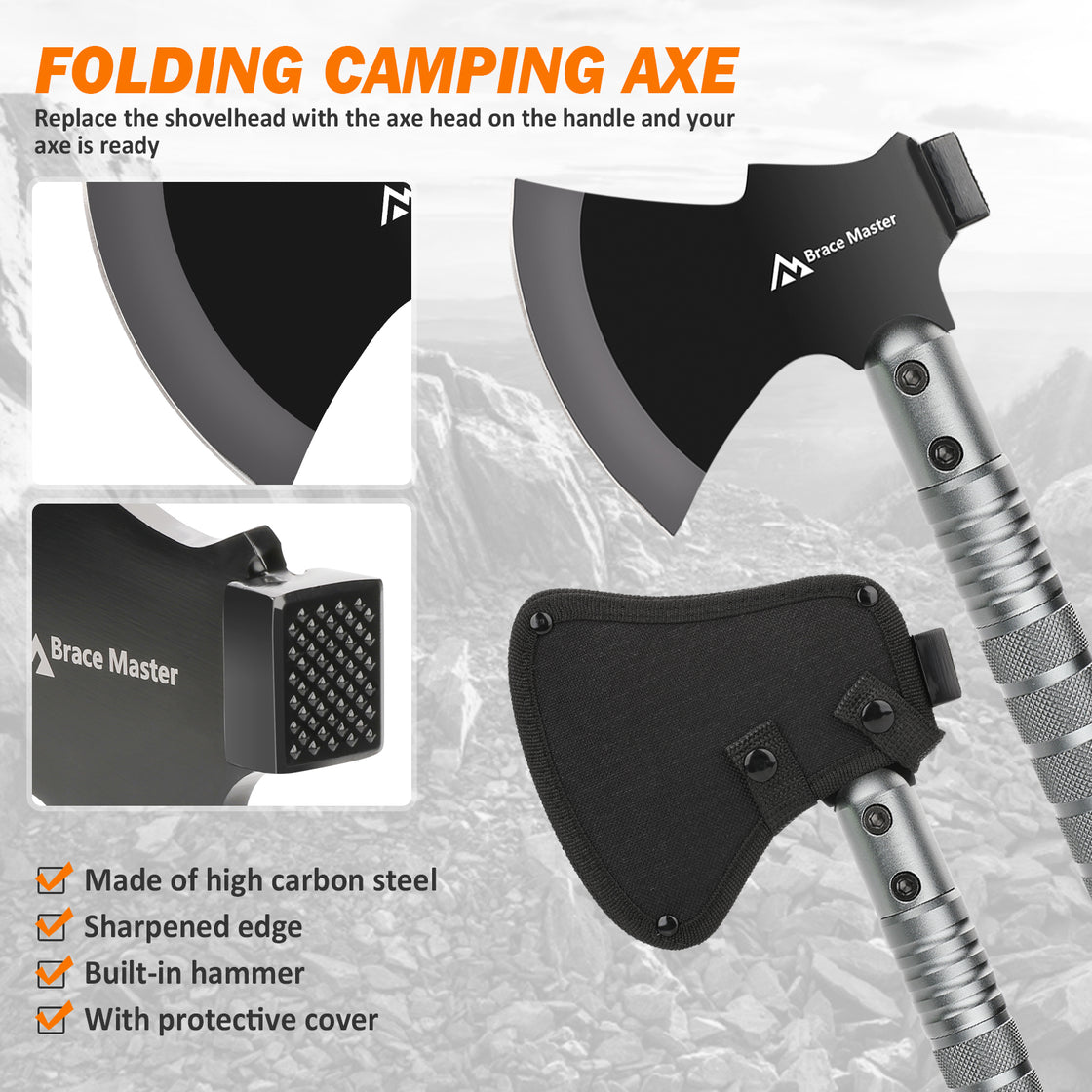 Brace Master Camping Shovel and Axe Set