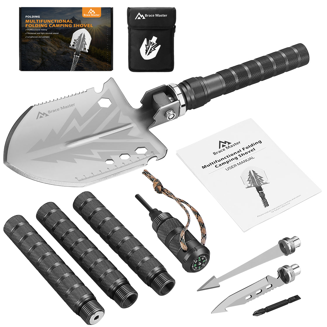 Brace Master Folding Shovel Multifunctional Camping Shovel