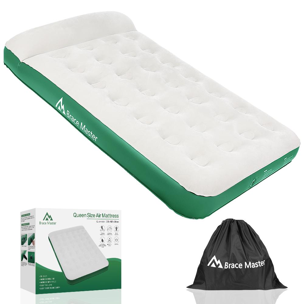 Brace Master Air Mattress Waterproof Flocked with Pillow 203*152*28cm