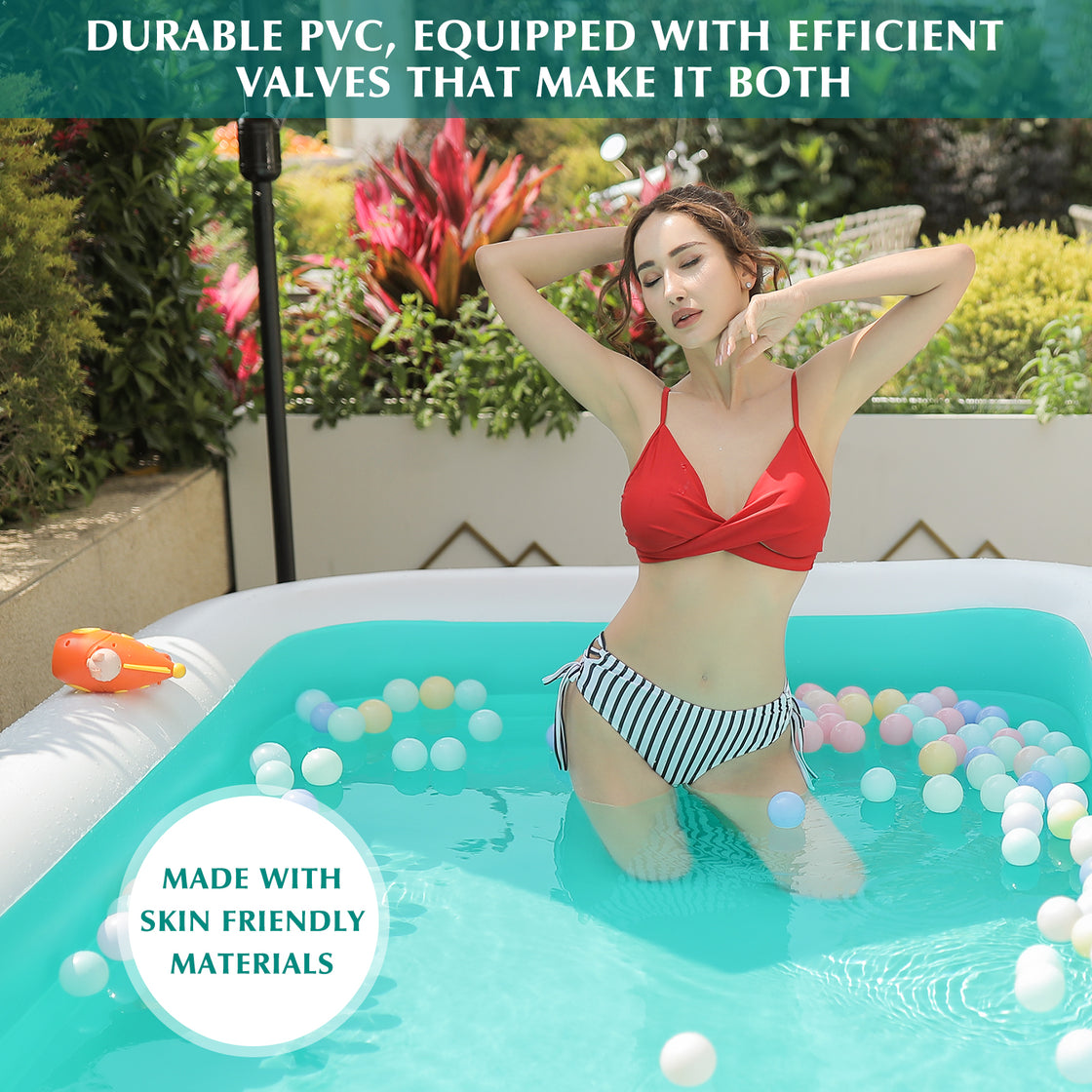 Brace Master Inflatable Family Kiddie Swimming Pool 300cm*182cm*56cm