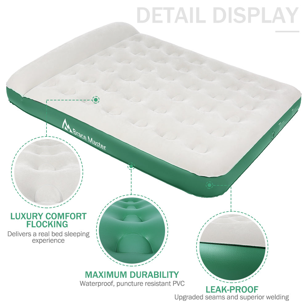 Brace Master Air Mattress Waterproof Flocked with Pillow 203*99*28cm