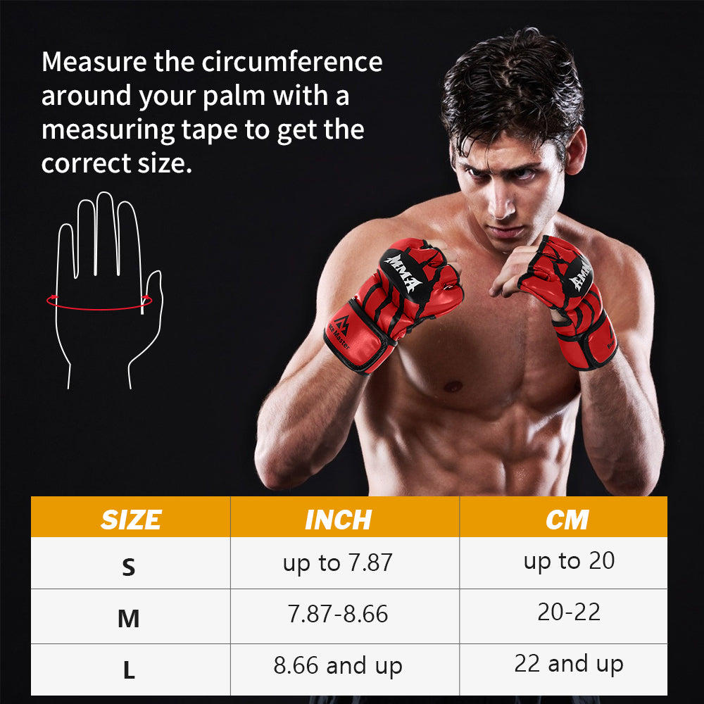 Brace Master MMA Boxing Leather Fingerless Punching Bag Gloves