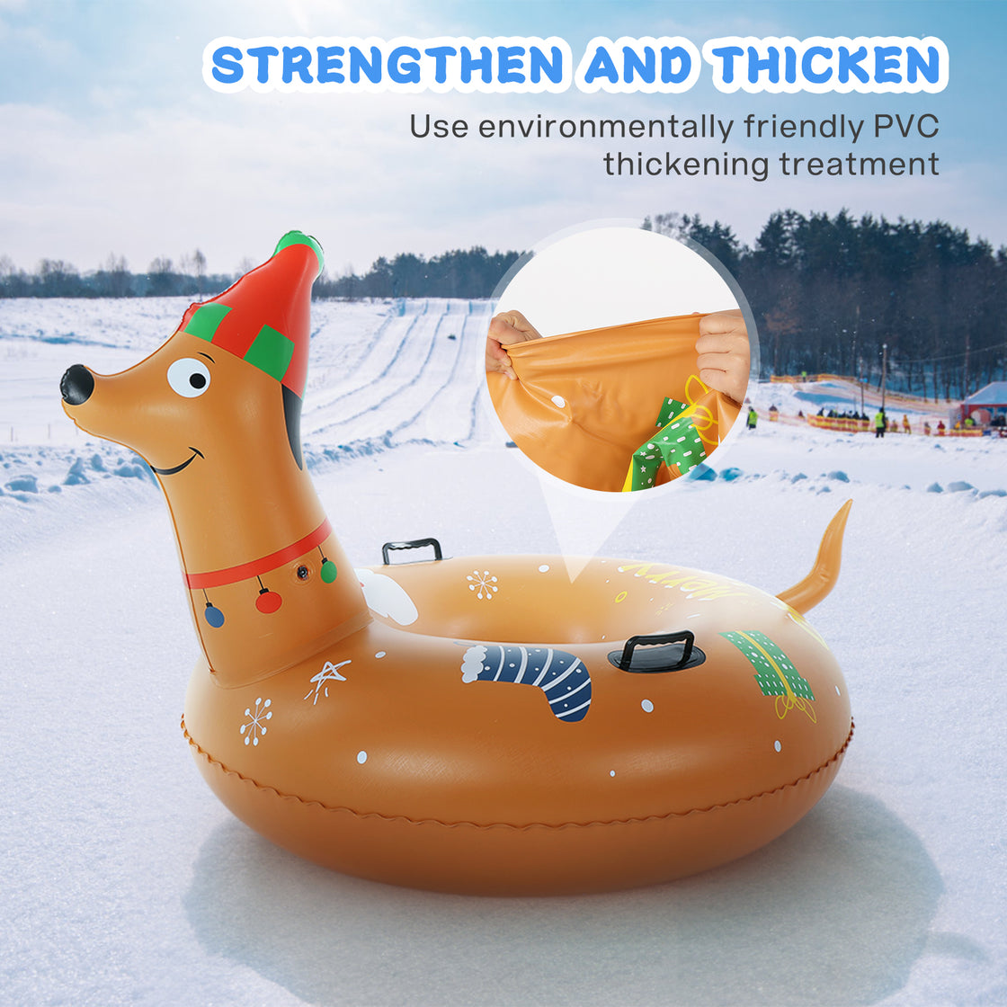 Brace Master Inflatable Heavy Duty Snow Dachshund Tube 51Inch