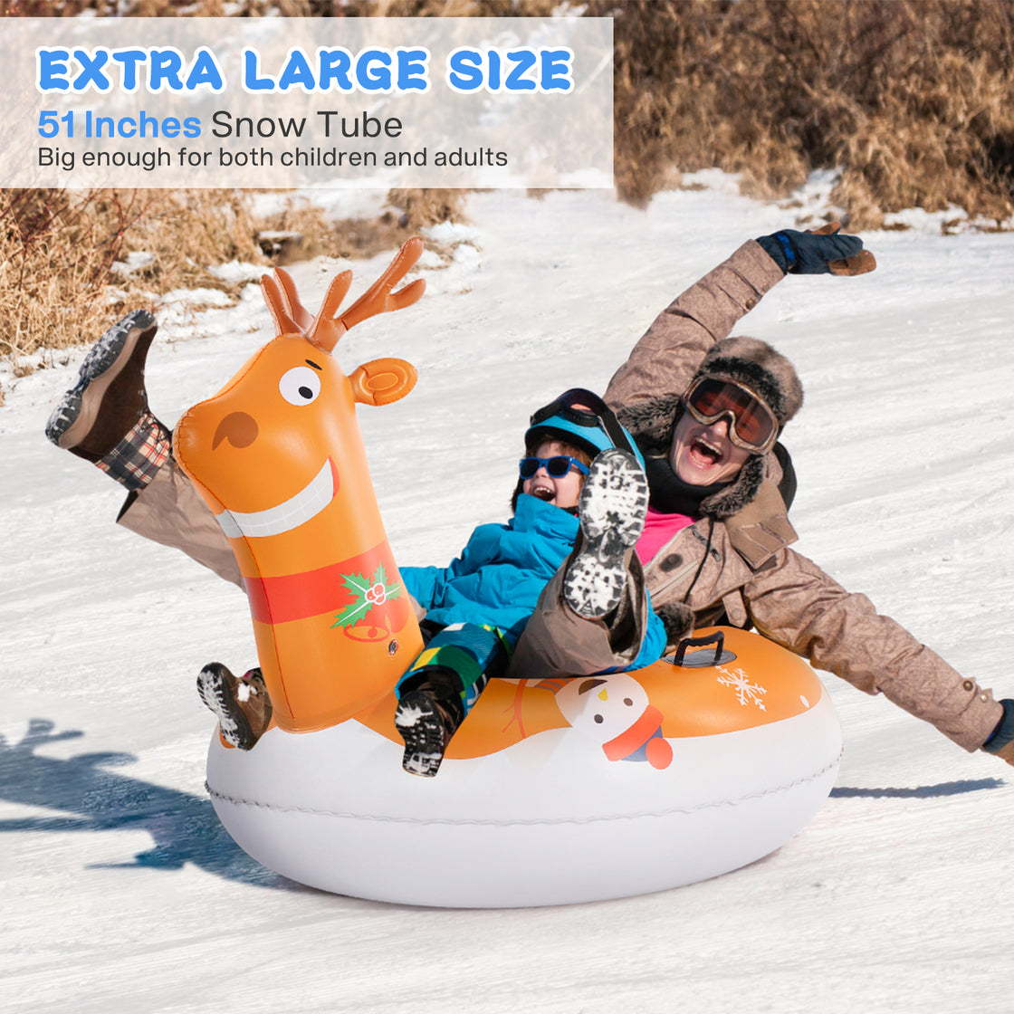 Brace Master Inflatable Heavy Duty Snow Reindeer Tube 51Inch