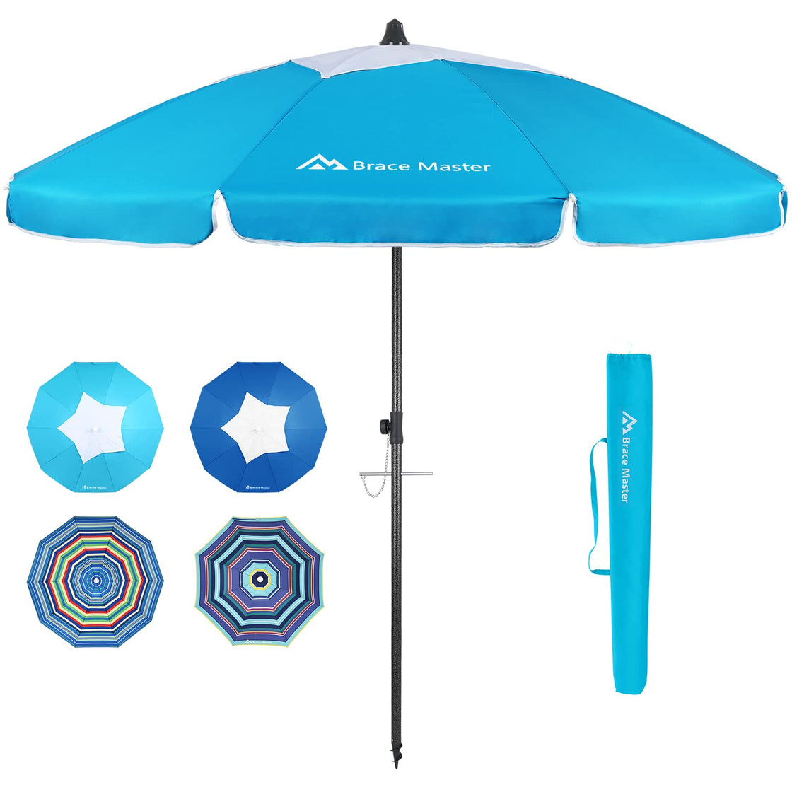 7.5ft Beach Umbrella (LightBlue,7.5ft)