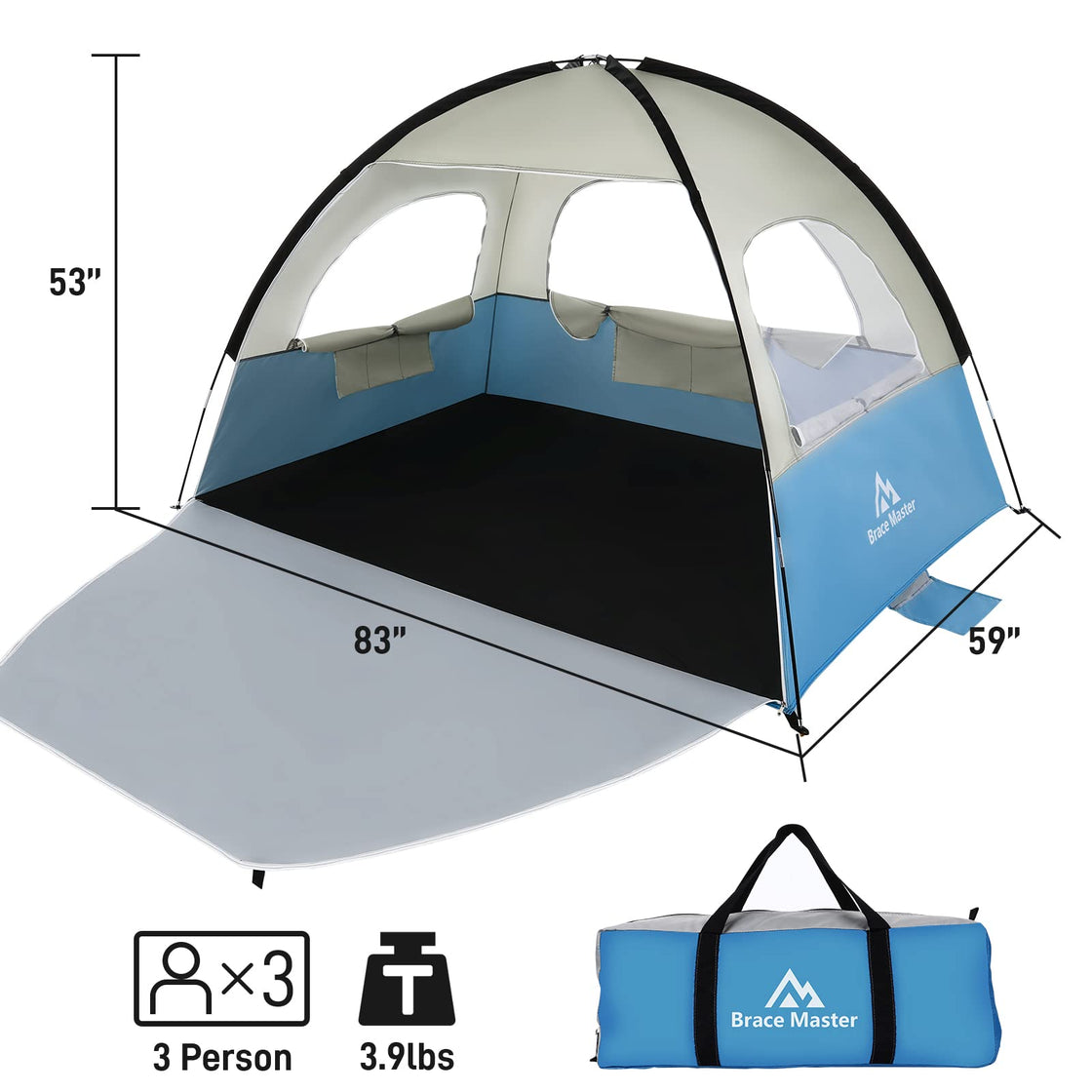 Brace Master Beach Tent Shade Shelter