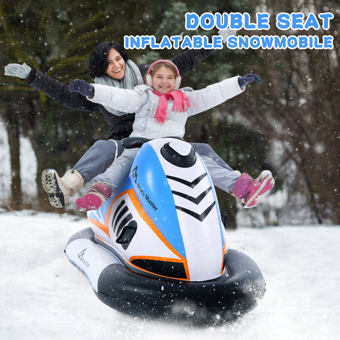 Brace Master Inflatable Snowmobile 71 Inch Snow Sled
