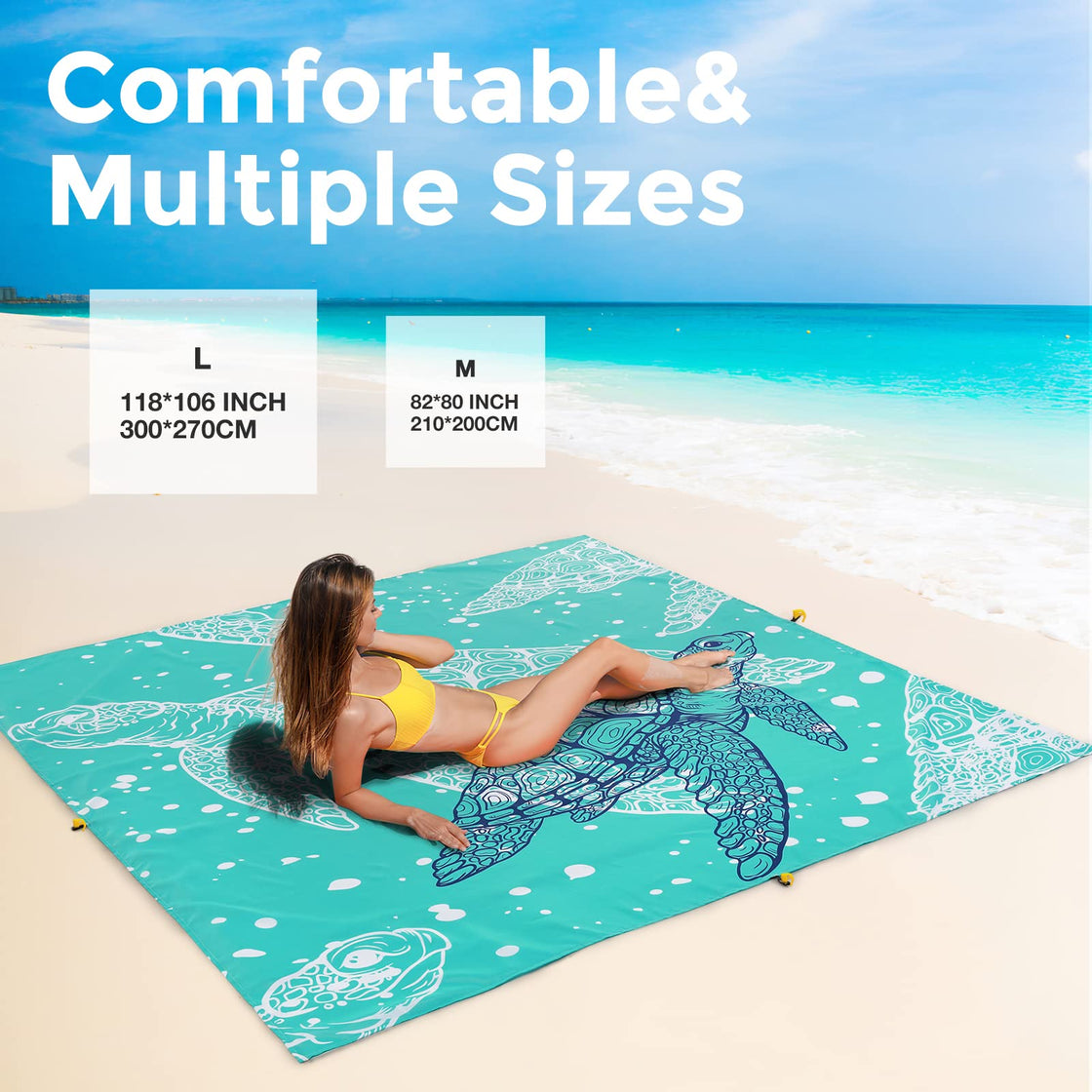 Extra Large Beach Blanket (Line Turtle)