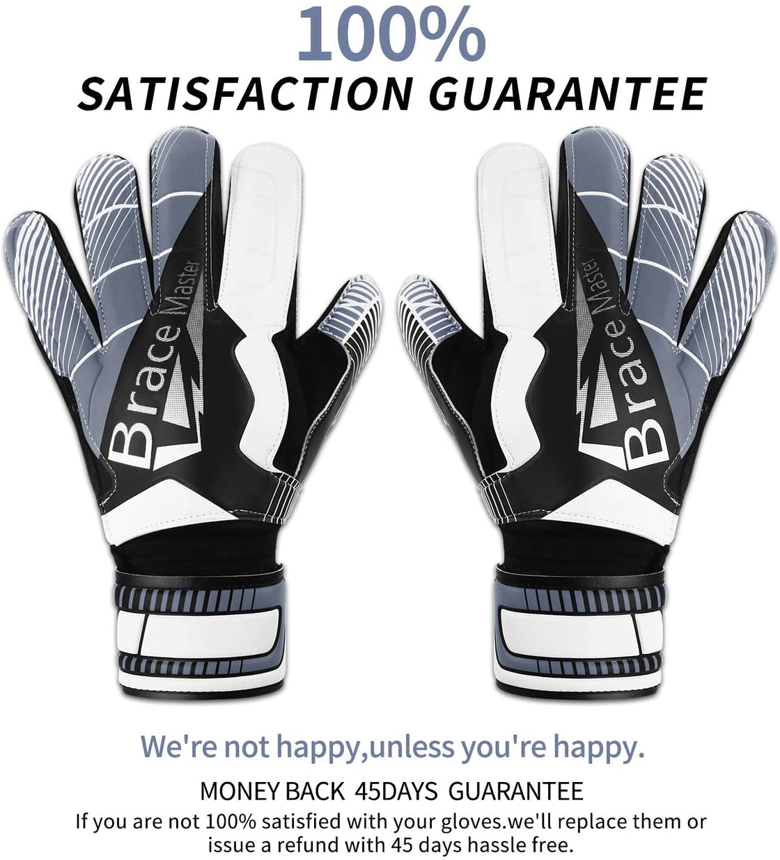 Brace Master Goalie Soccer Gloves for Youth & Adult