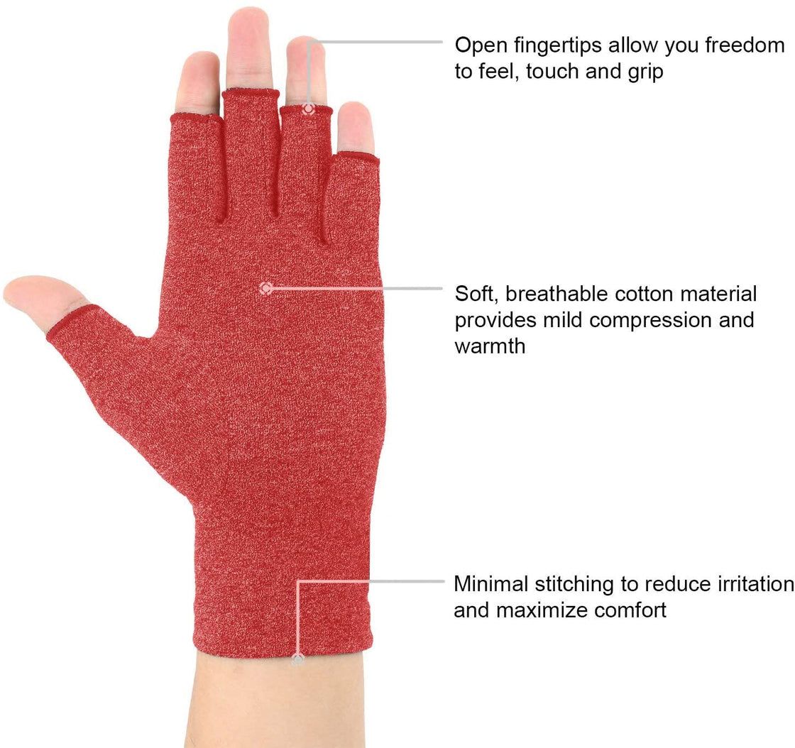2 Pairs Arthritis Compression Gloves for men and women