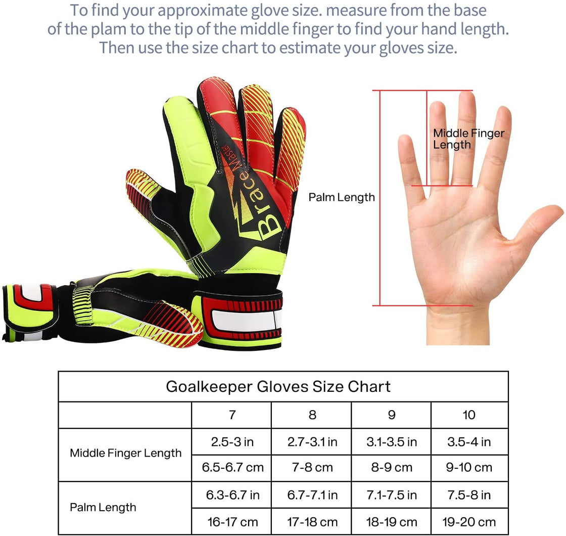 Brace Master Goalie Soccer Gloves for Youth Adult