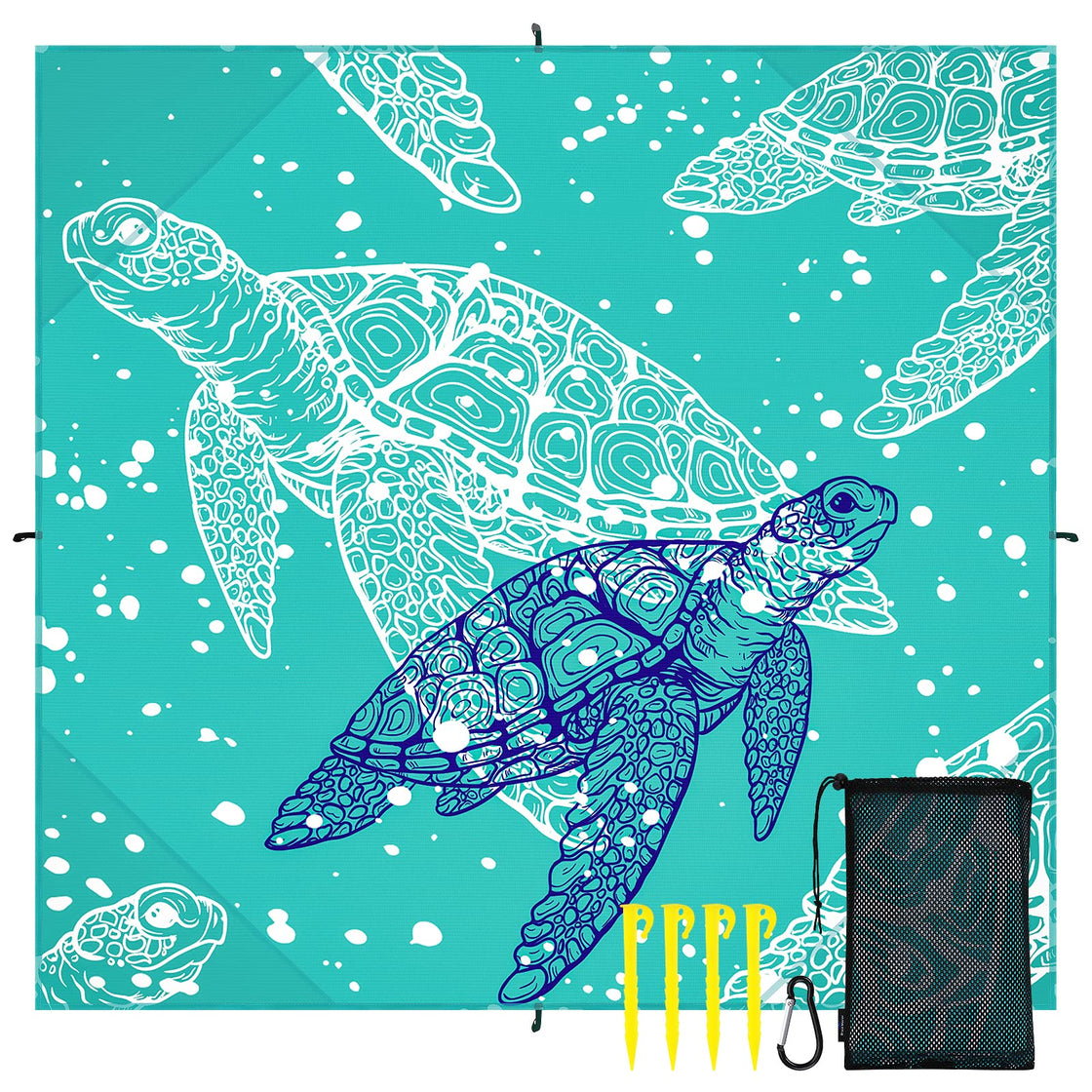 Extra Large Beach Blanket (Line Turtle)