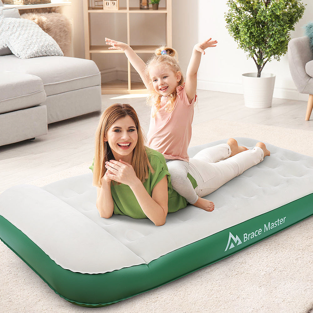 Brace Master Air Mattress Waterproof Flocked with Pillow 203*152*28cm