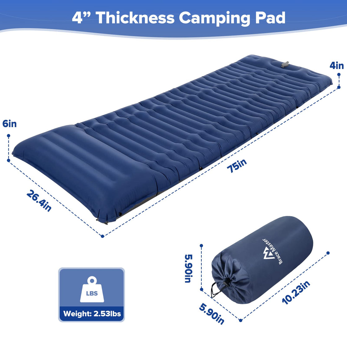 Sleeping Pad for Camping (Blue)