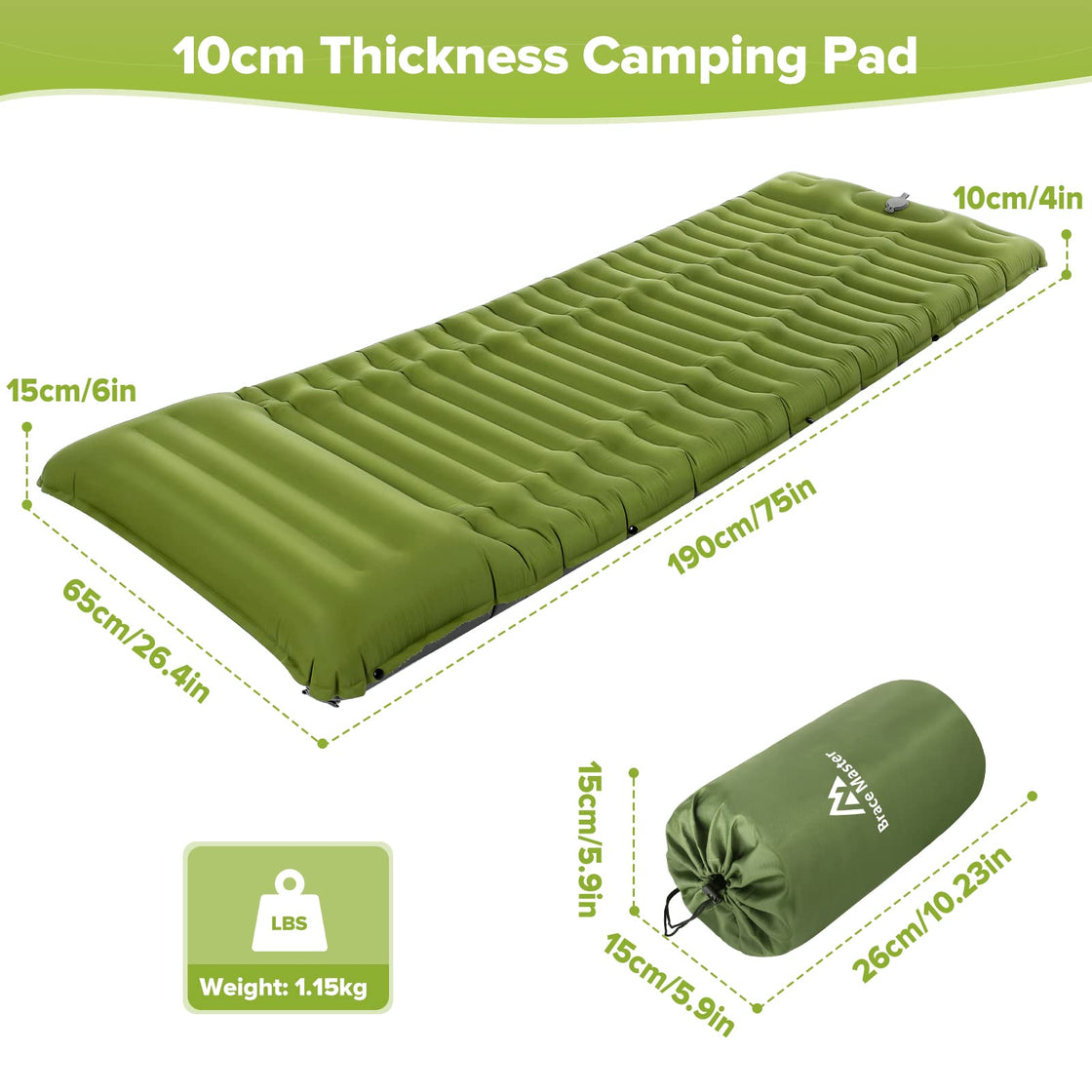 Sleeping Pad for Camping (Green)